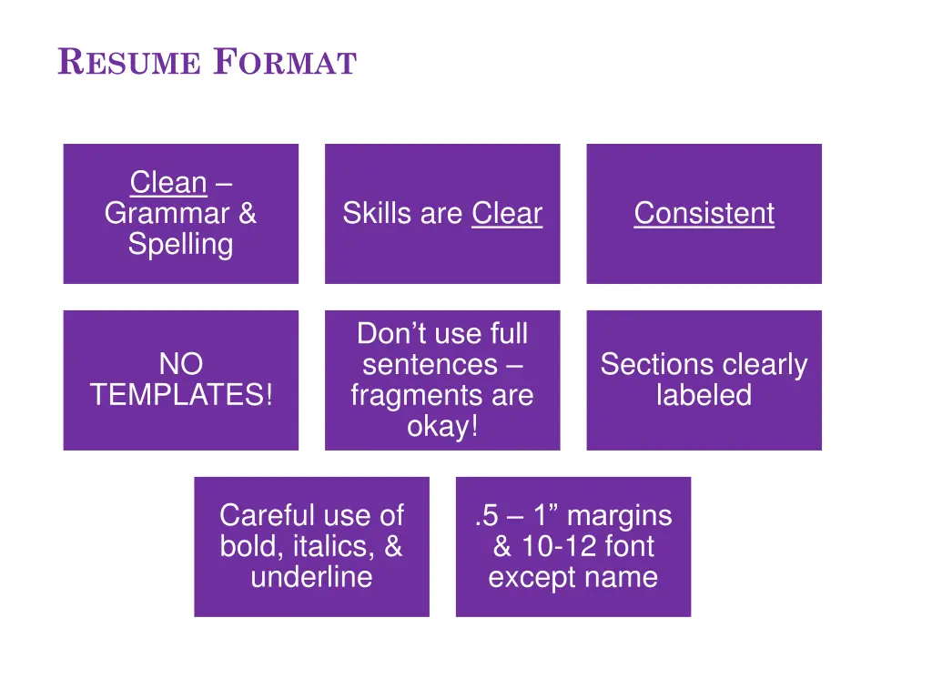 r esume f ormat