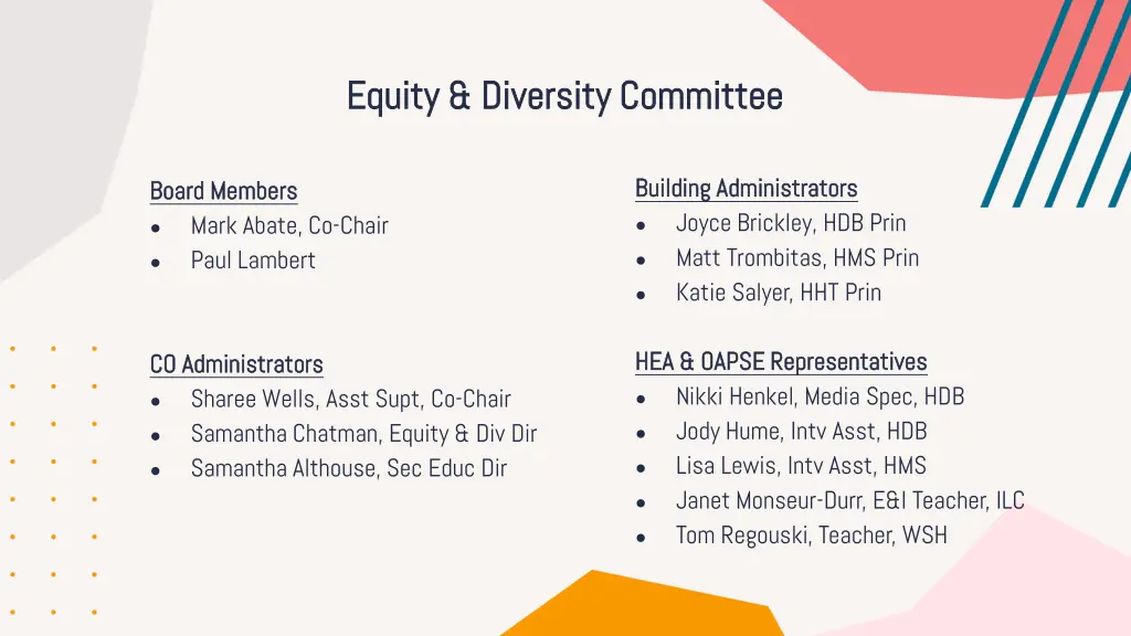 equity diversity committee equity diversity