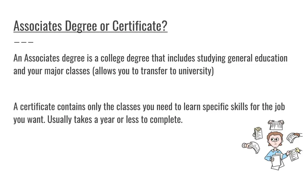 associates degree or certificate