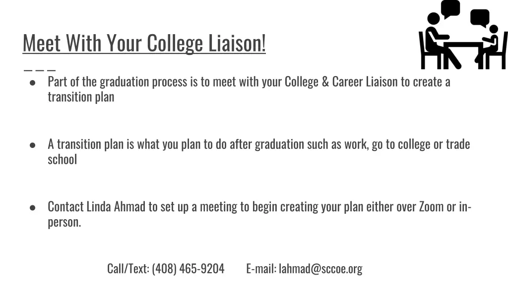 meet with your college liaison