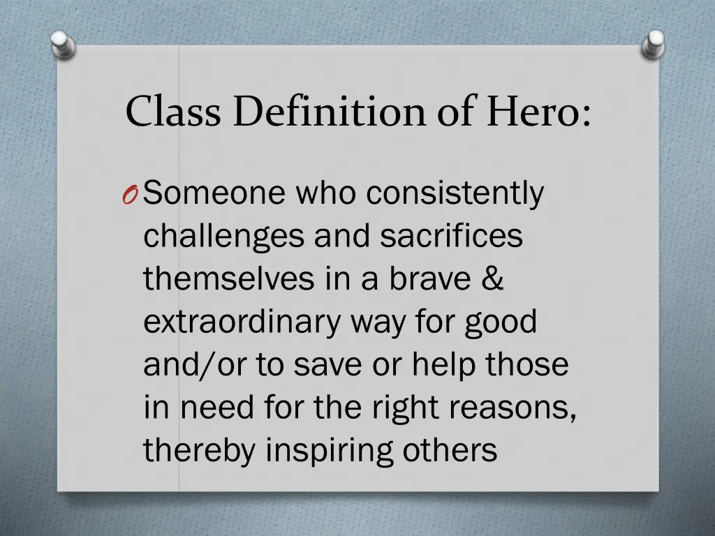 class definition of hero