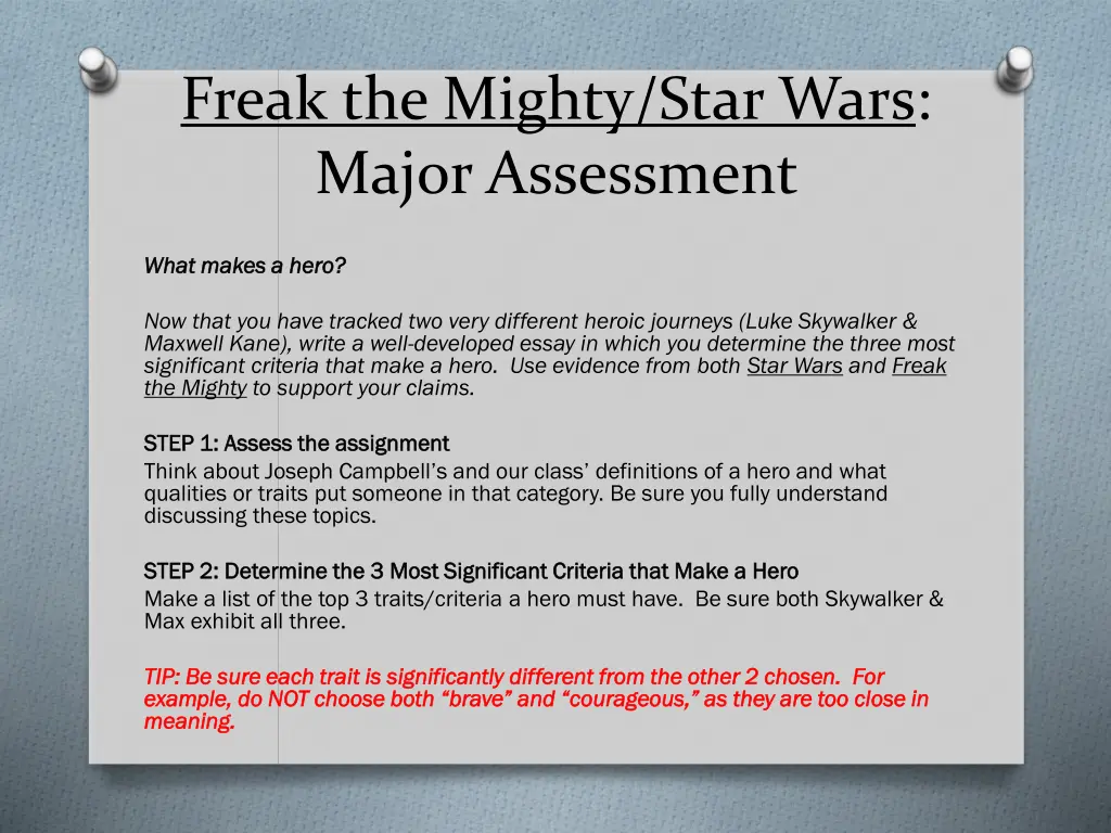 freak the mighty star wars major assessment