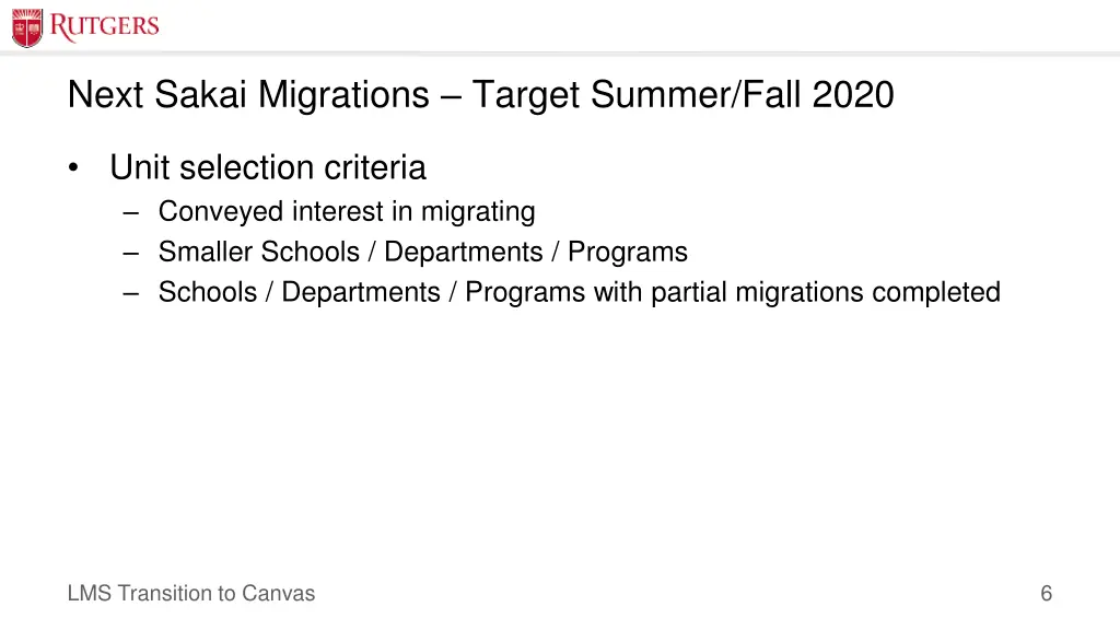 next sakai migrations target summer fall 2020