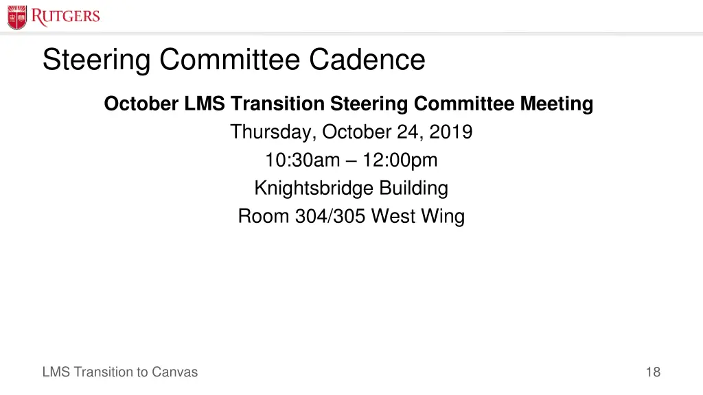steering committee cadence