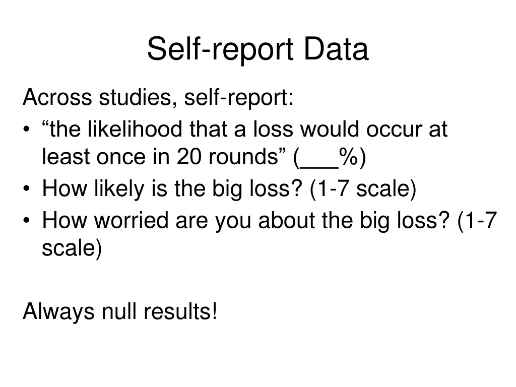 self report data