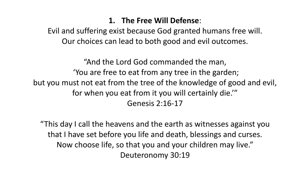 1 the free will defense
