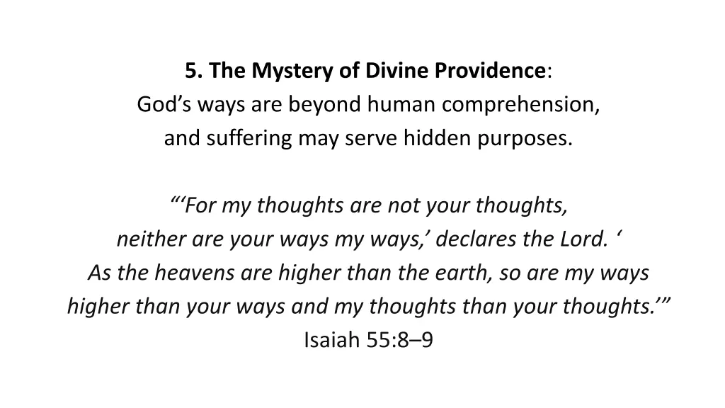 5 the mystery of divine providence god s ways