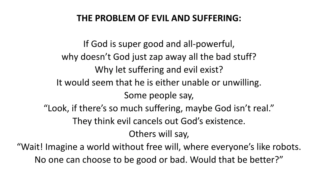 the problem of evil and suffering