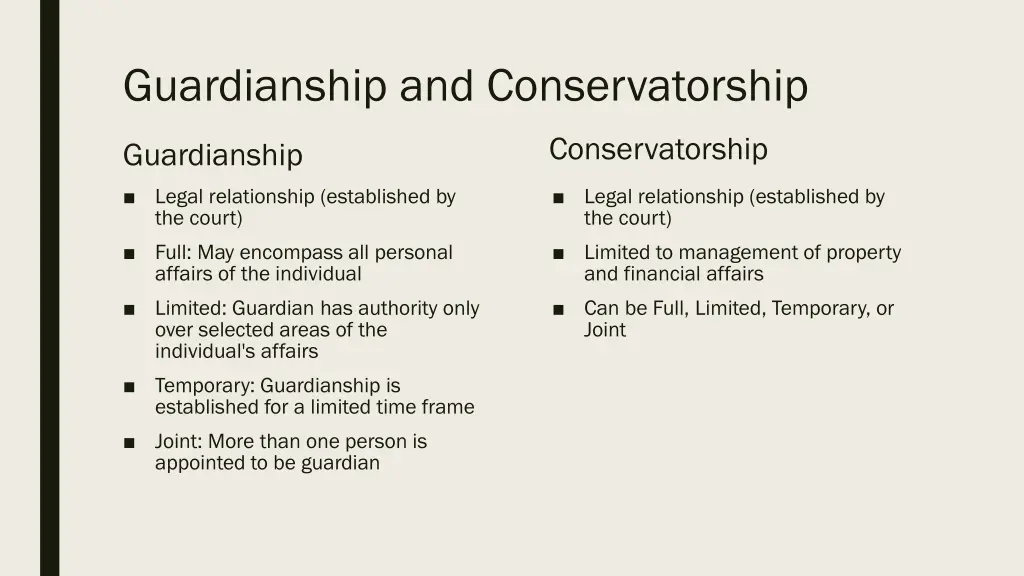 guardianship and conservatorship