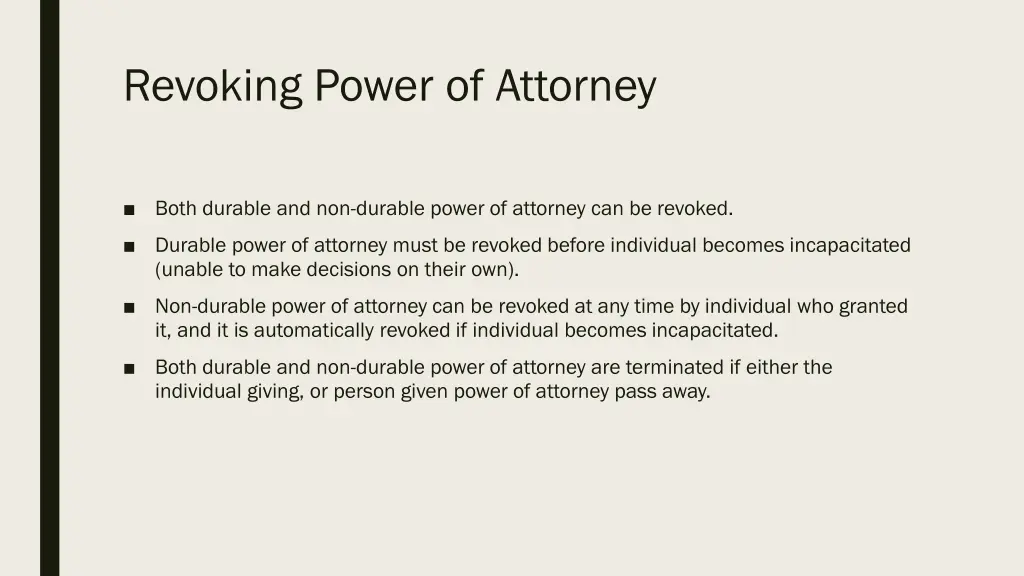 revoking power of attorney