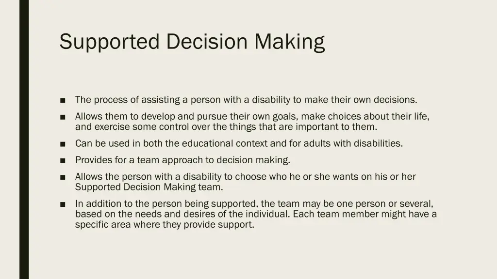 supported decision making