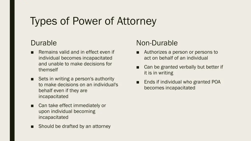 types of power of attorney