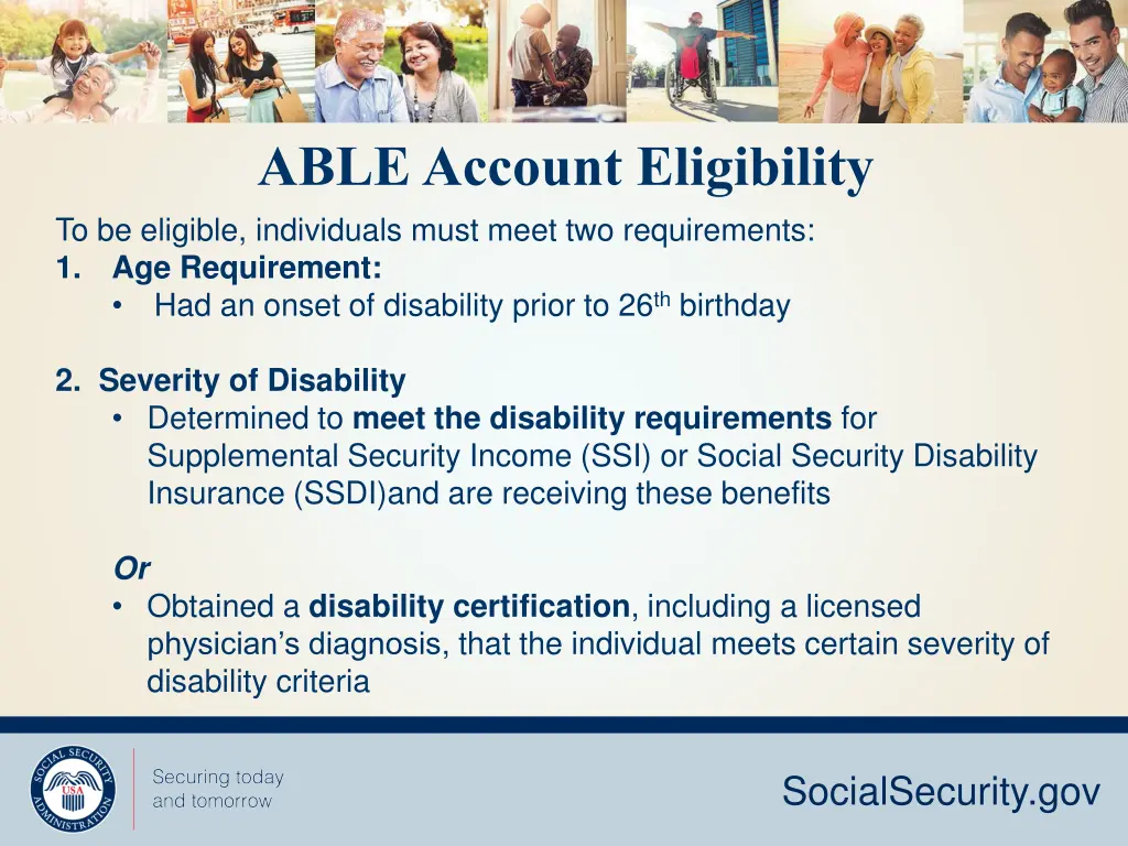 able account eligibility to be eligible