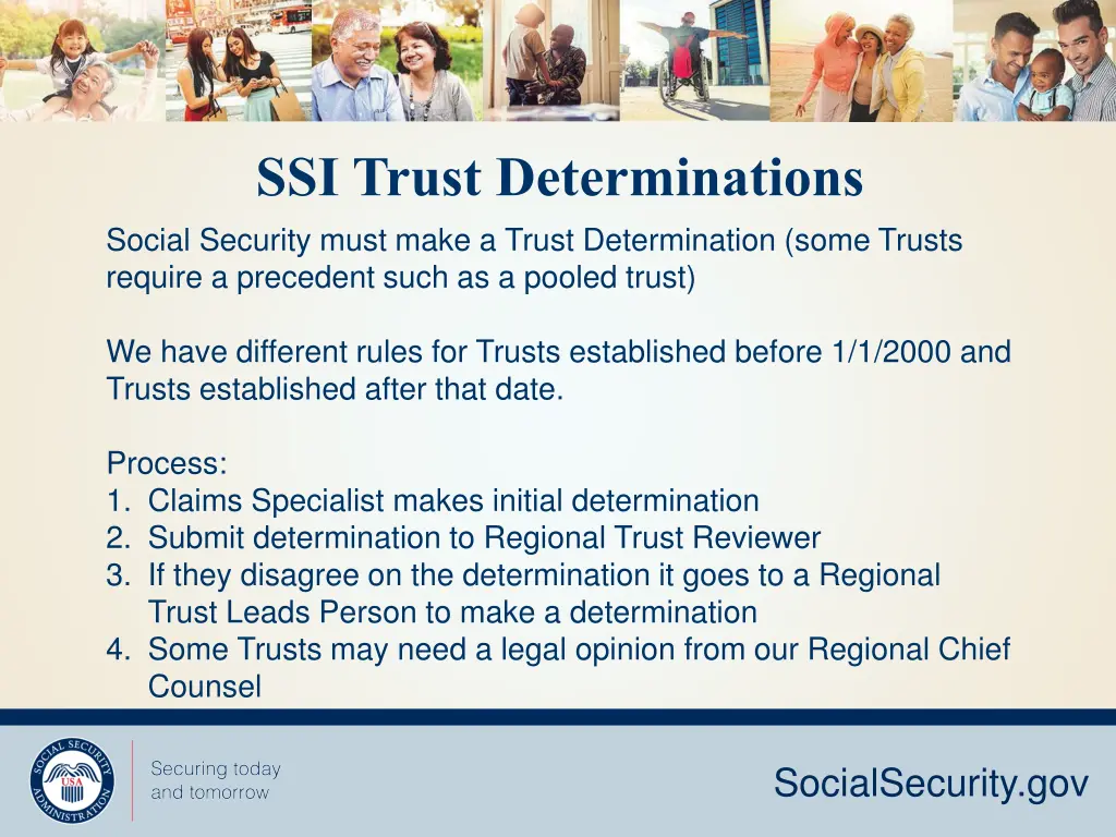 ssi trust determinations social security must