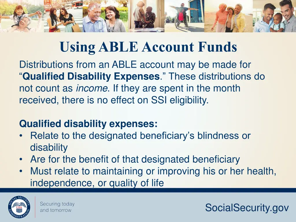 using able account funds