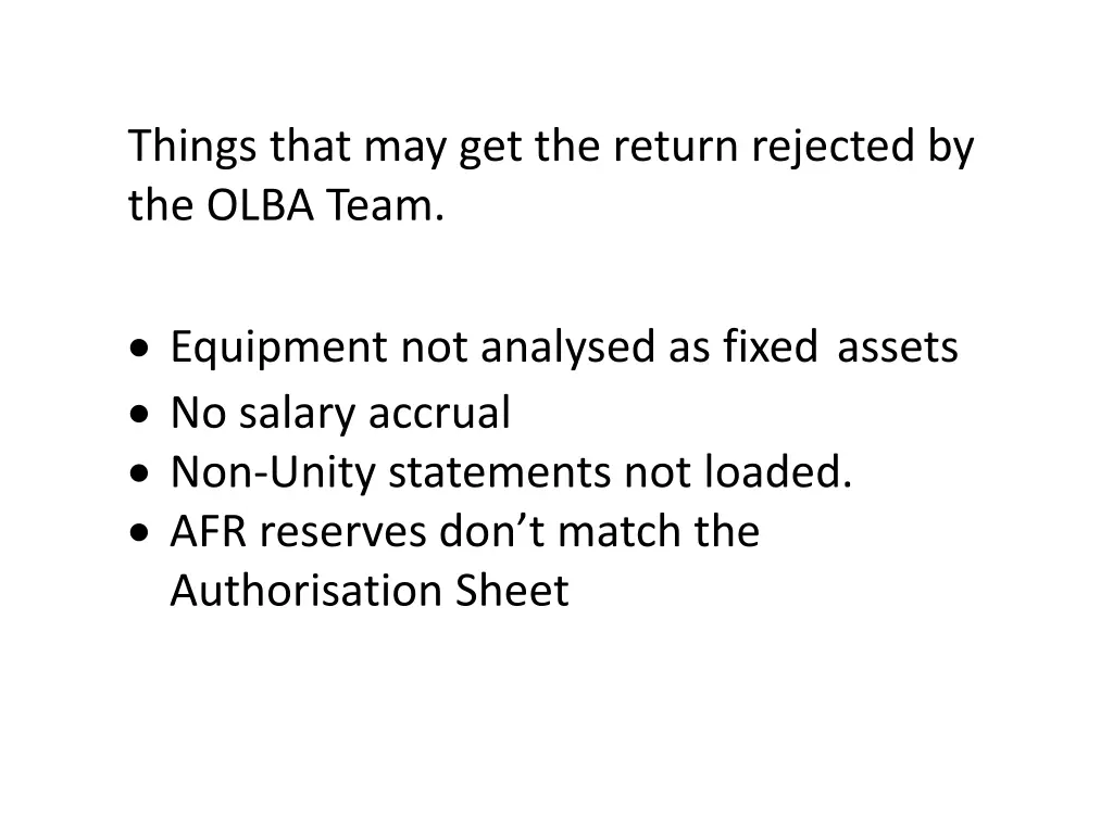 things that may get the return rejected