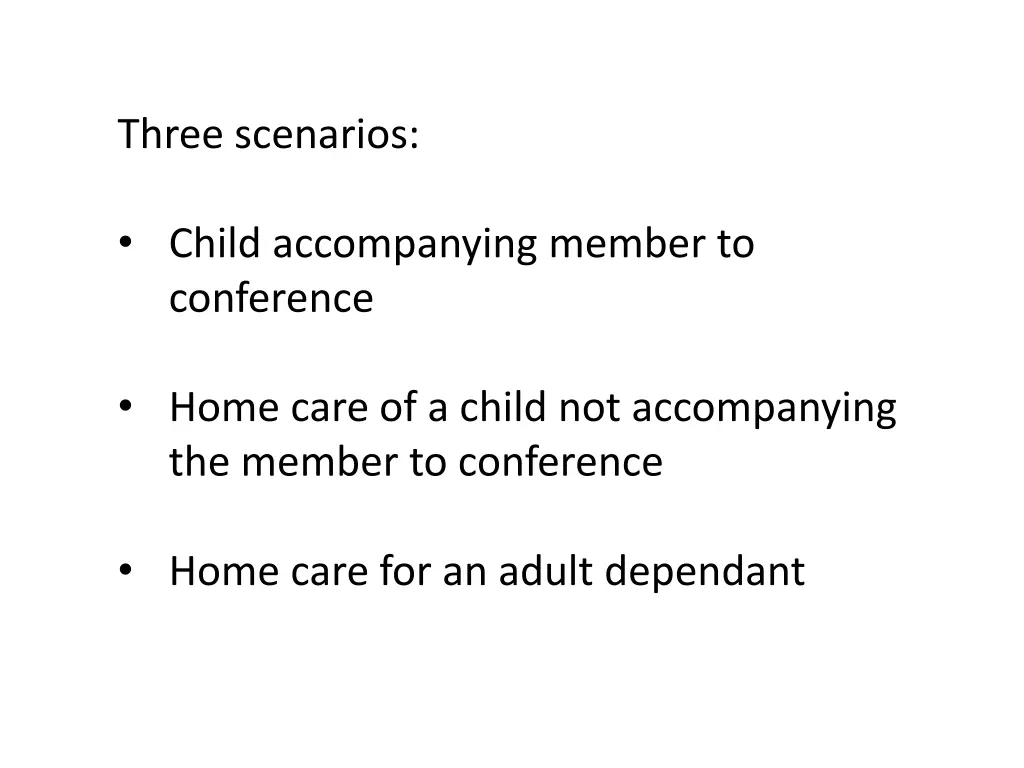 three scenarios