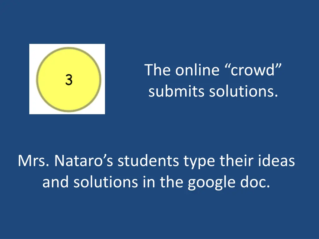 the online crowd submits solutions
