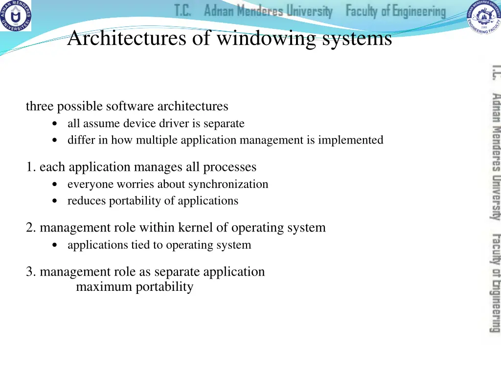 architectures of windowing systems