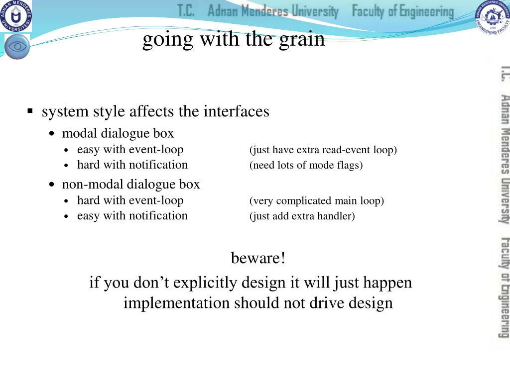 going with the grain
