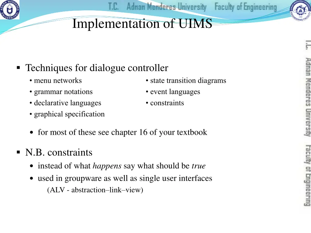 implementation of uims