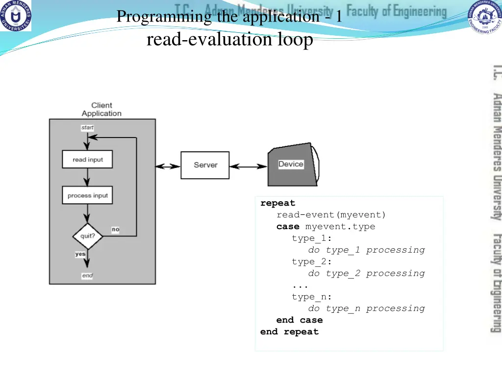 programming the application 1 read evaluation loop
