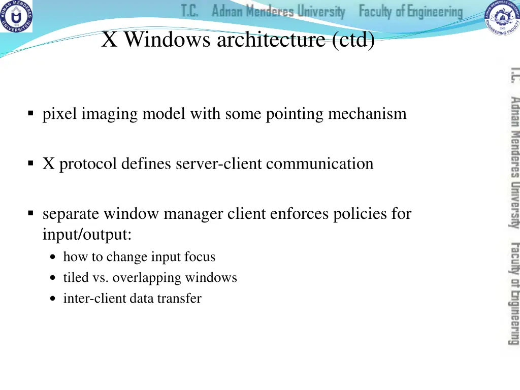 x windows architecture ctd