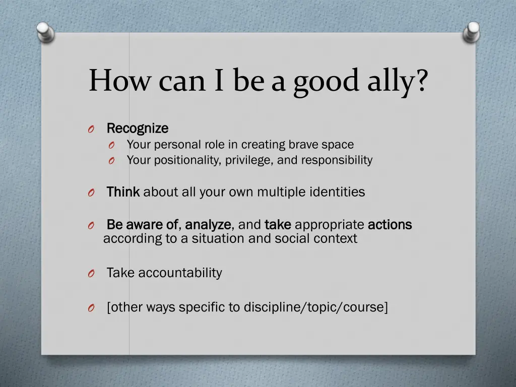 how can i be a good ally