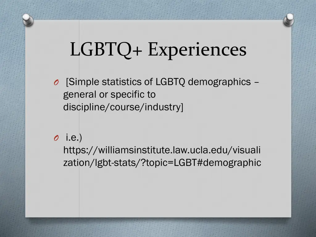 lgbtq experiences