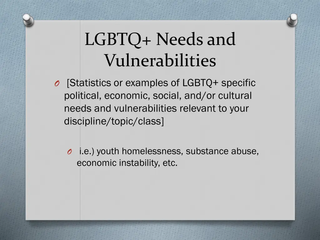 lgbtq needs and vulnerabilities