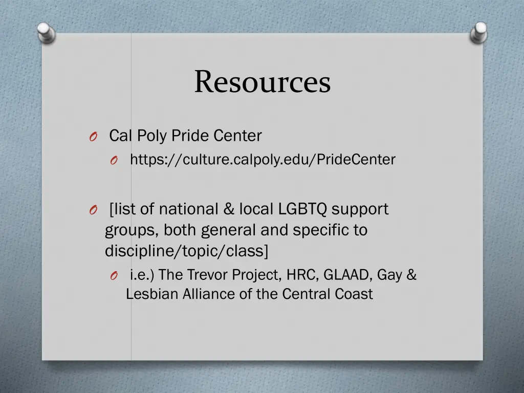 resources