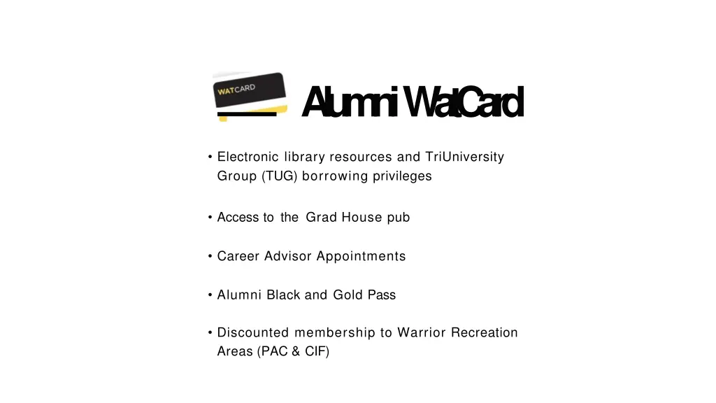 alumni watcard