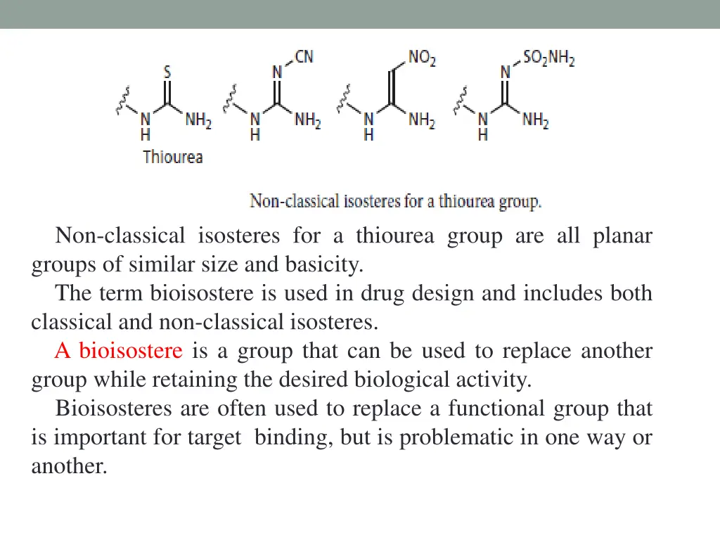 non classical isosteres for a thiourea group