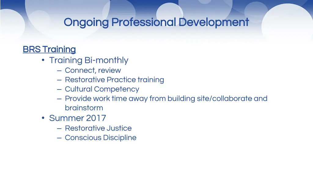 ongoing professional development ongoing