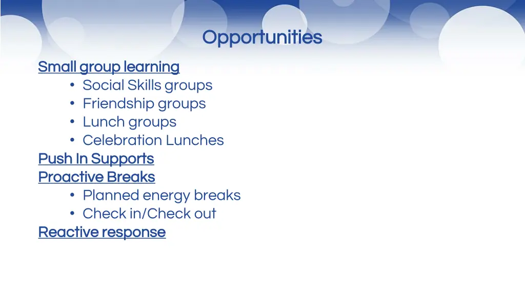 opportunities opportunities