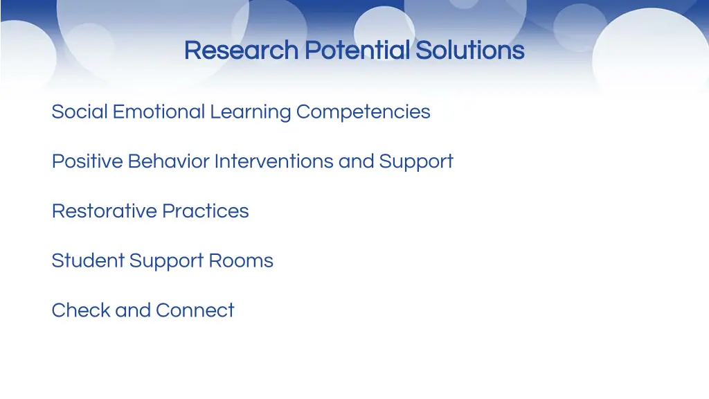 research potential solutions research potential