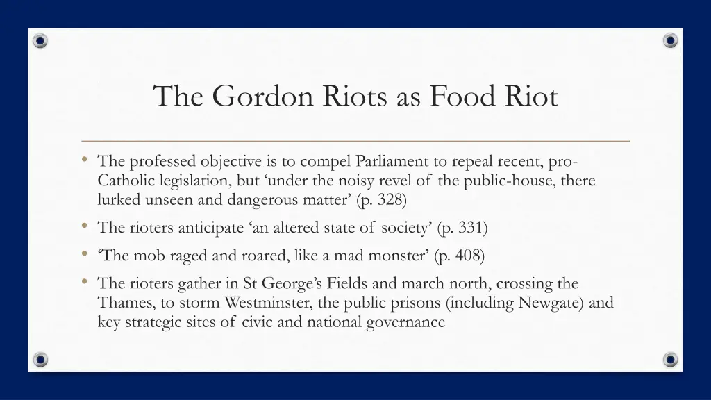 the gordon riots as food riot