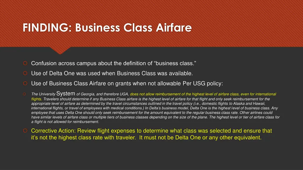 finding business class airfare