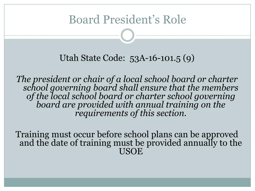 board president s role