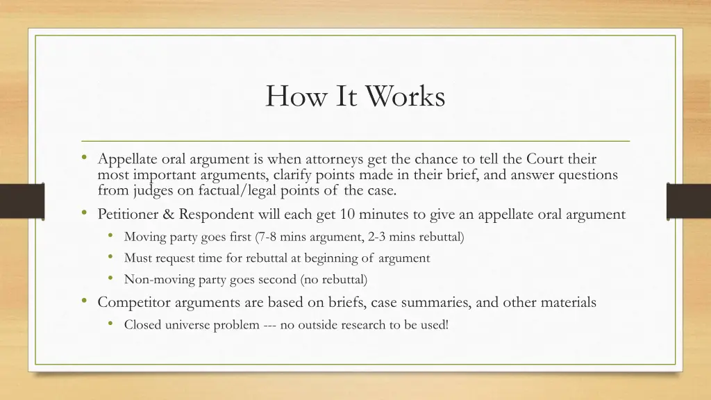 how it works