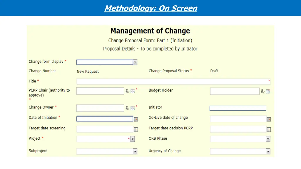 methodology on screen 1