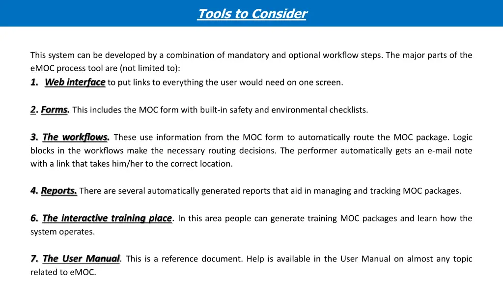 tools to consider