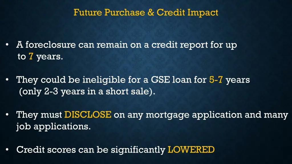 future purchase credit impact
