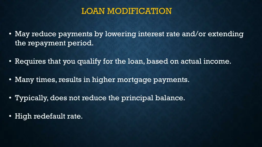 loan modification