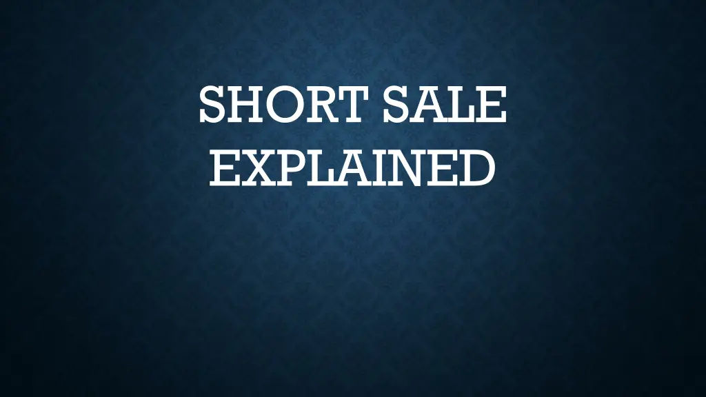 short sale explained