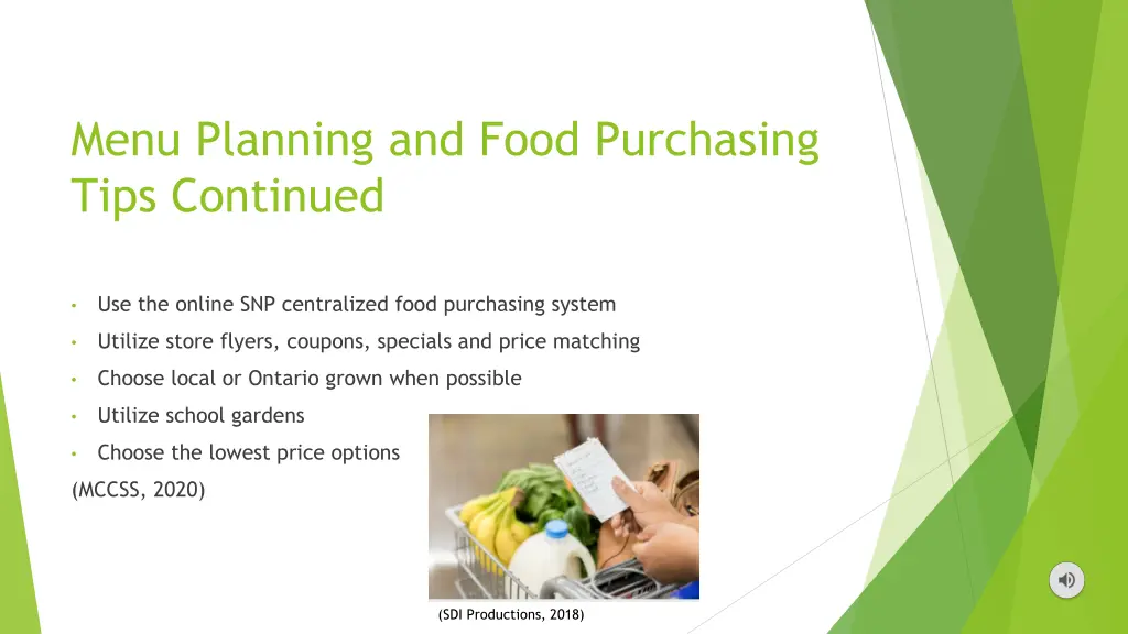 menu planning and food purchasing tips continued