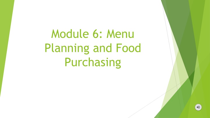 module 6 menu planning and food purchasing