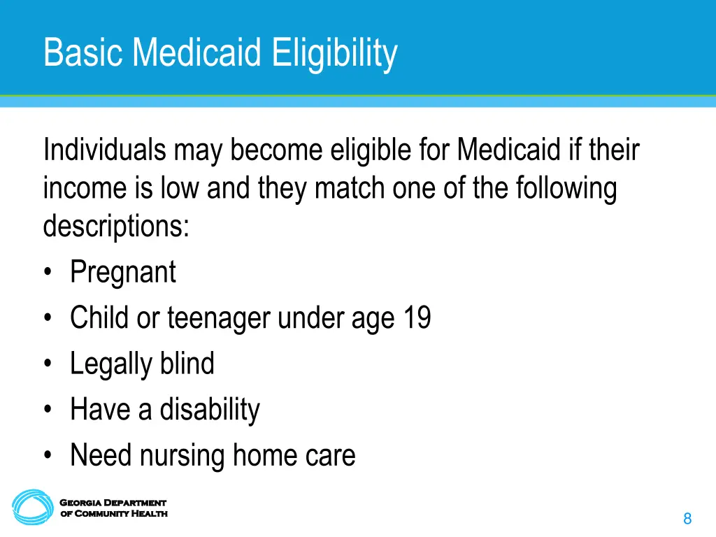 basic medicaid eligibility