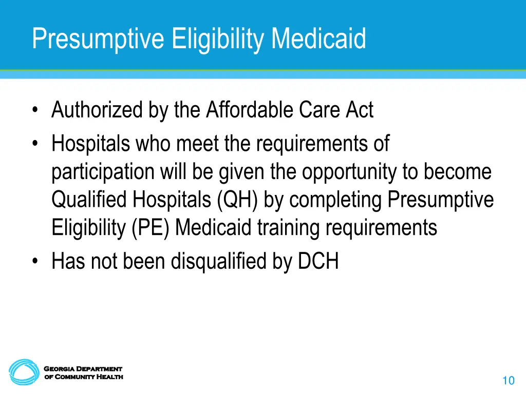 presumptive eligibility medicaid 1