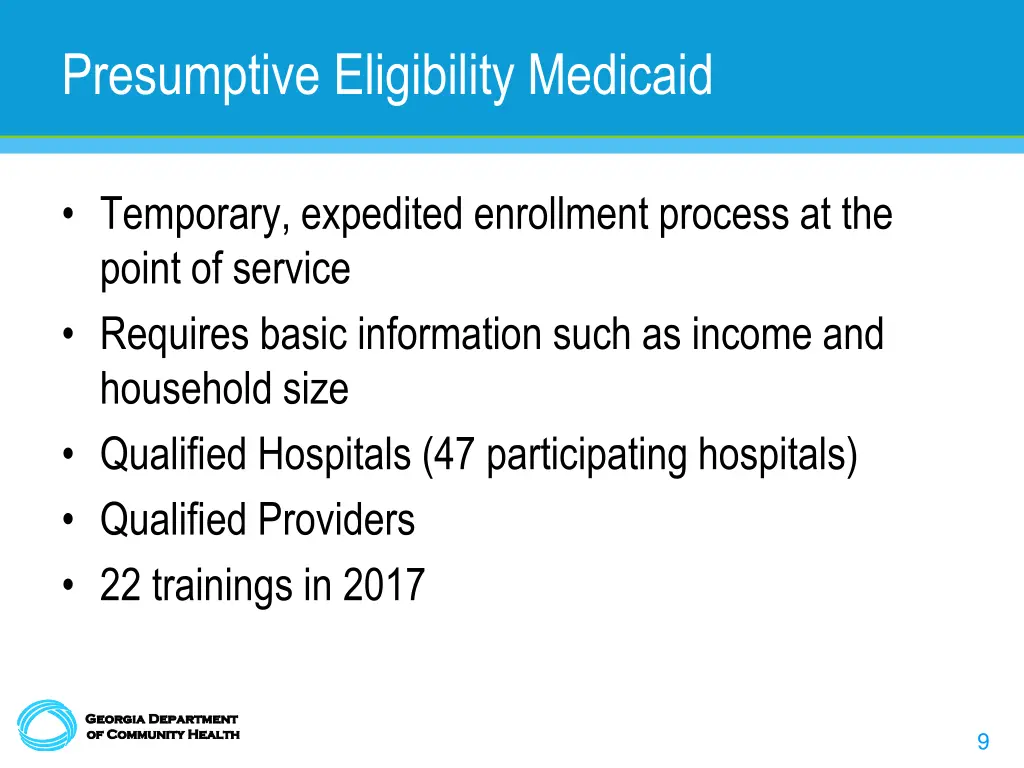 presumptive eligibility medicaid